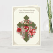 Kerst Katholieke Maagd Maria Hart Poinsettias Feestdagen Kaart (Voorkant)