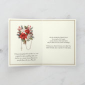 Kerst Katholieke Maagd Maria Hart Poinsettias Feestdagen Kaart (Binnen)