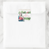 Kerst Katholieke Maagd Maria Religieus Vierkante Sticker (Tas)
