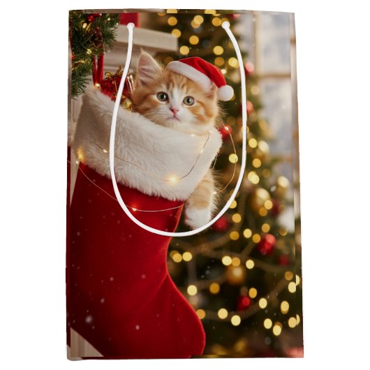 kerst katje medium cadeauzakje (Voorkant)