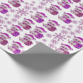 Kerst kat's paarse inpakpapier (Hoek)