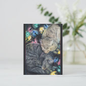 Kerst Katten Briefkaart (Staand voorkant)