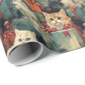 Kerst Katten en Cadeaus Cadeaupapier (Rol Hoek)