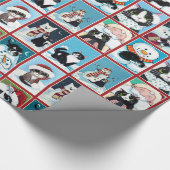 Kerst Katten en Sneeuwmannen Cadeaupapier (Hoek)
