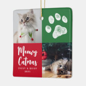 Kerst Katten Foto Paw Print Ornament (Links)