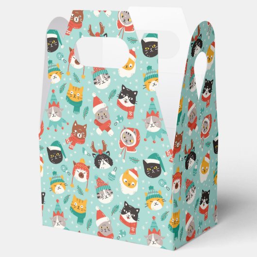 Kerst Katten In Vakantie Truien Patroon Bedankdoosjes (Geopend)