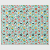 Kerst Katten In Vakantie Truien Patroon Cadeaupapier (Vlak)