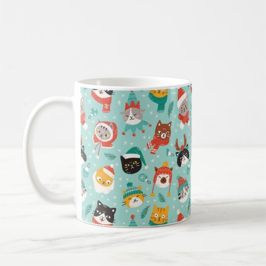 Kerst Katten In Vakantie Truien Patroon Koffiemok (Links)