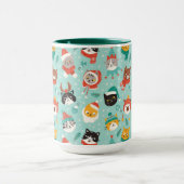 Kerst Katten In Vakantie Truien Patroon Mok (Midden)