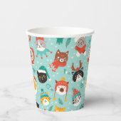 Kerst Katten In Vakantie Truien Patroon Papieren Bekers (Voorkant)