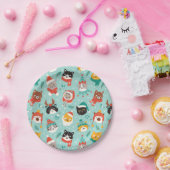 Kerst Katten In Vakantie Truien Patroon Papieren Bordje (Feest)