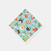 Kerst Katten In Vakantie Truien Patroon Servet (Hoek)