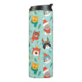 Kerst Katten In Vakantie Truien Patroon Thermosbeker (Gedraaid links)