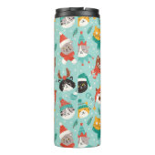 Kerst Katten In Vakantie Truien Patroon Thermosbeker (Achterkant)