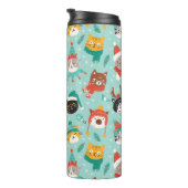Kerst Katten In Vakantie Truien Patroon Thermosbeker (Geroteerd rechts)