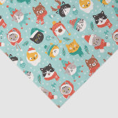 Kerst Katten In Vakantie Truien Patroon Tissuepapier (Detail)
