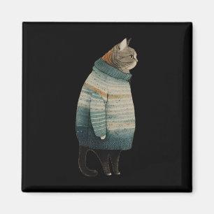 Kerst Katten Leuke Kitten Huisdier Dikke Grijze Ka Magneet