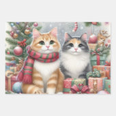 Kerst katten papier inpakpapier vel (Voorkant 3)