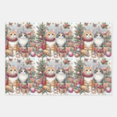 Kerst katten papier inpakpapier vel (Voorkant)