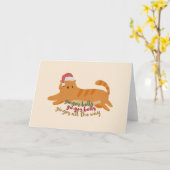 Kerst Katten Puns: Gember Allemaal Kaart (Gele Bloem)