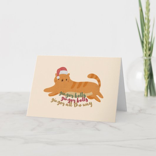 Kerst Katten Puns: Gember Allemaal Kaart (Voorkant)