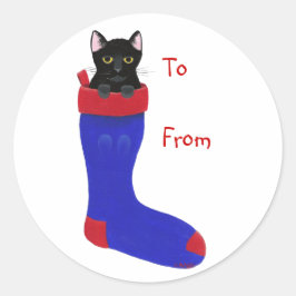 Kerst katten, tot, van cadeau Stickers