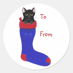 Kerst katten, tot, van cadeau Stickers