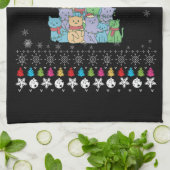 Kerst Kattenboom Lelijke Kerst Theedoek (Gevouwen)
