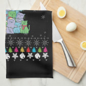 Kerst Kattenboom Lelijke Kerst Theedoek (Quarter Fold)
