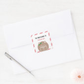 Kerst Kawaii Schattigee Hamster Booklover Bookplat Vierkante Sticker (Envelop)