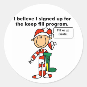 Kerst Keep Fill Programma Tshirts en Geschenken Ronde Sticker