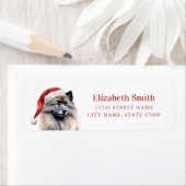 Kerst Keeshond Dog Retour Adreslabels Etiket (Insitu)