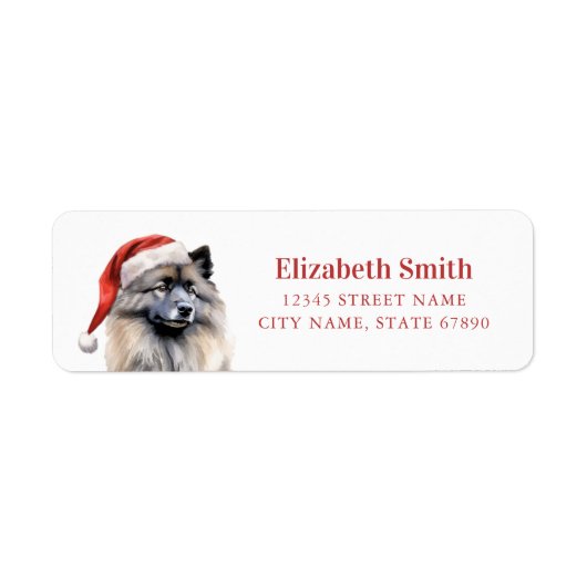 Kerst Keeshond Dog Retour Adreslabels Etiket (Voorkant)