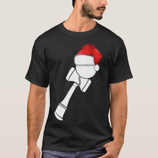 Kerst Kendama met Santa Hat Wit T-shirt (Voorkant)