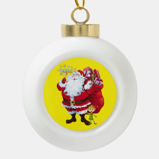 Kerst keramische bal ornament, Sinterklaas Ornament (Voorkant)