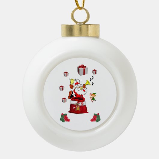 Kerst keramische bal ornament, Sinterklaas Ornament (Voorkant)