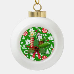 Kerst Keramische Balornament, Kerst Kaars Bal Ornament