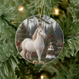 Kerst Keramische Ornamenten Kastanje Paard