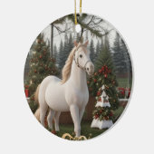 Kerst Keramische Ornamenten Kastanje Paard (Links)