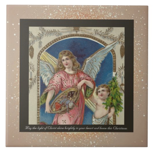  Kerst Keramische Tegel + wensen Tegeltje (Voorkant)