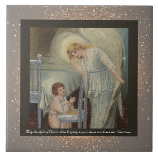 Kerst Keramische Tegel + wensen Tegeltje