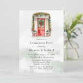 Kerst Kerk Door Winter Verlovingsfeest Kaart (Staand voorkant)