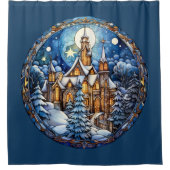 Kerst Kerk Douche Gordijn (Voorkant)
