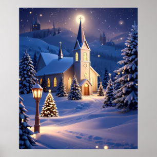 Kerst Kerk Poster