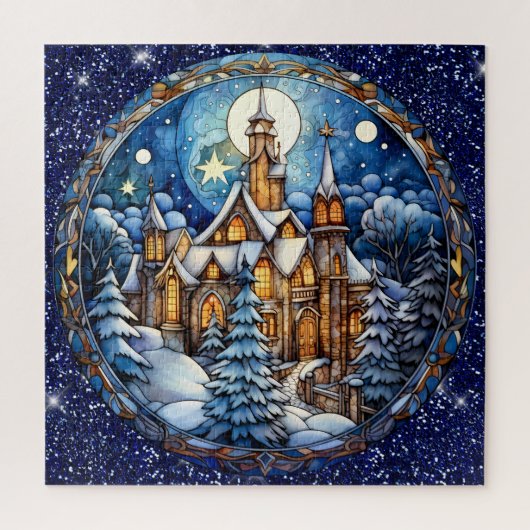 Kerst Kerk Puzzel (Verticaal)
