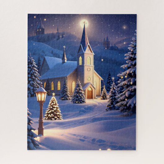 Kerst Kerk Puzzel (Verticaal)