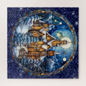 Kerst Kerk Puzzel Legpuzzel (Horizontaal)