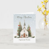 Kerst Kerk Religieuze Kaart (Gele Bloem)