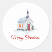 Kerst Kerk Sticker (Voorkant)