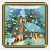 Kerst Kerk stickers (Voorkant)